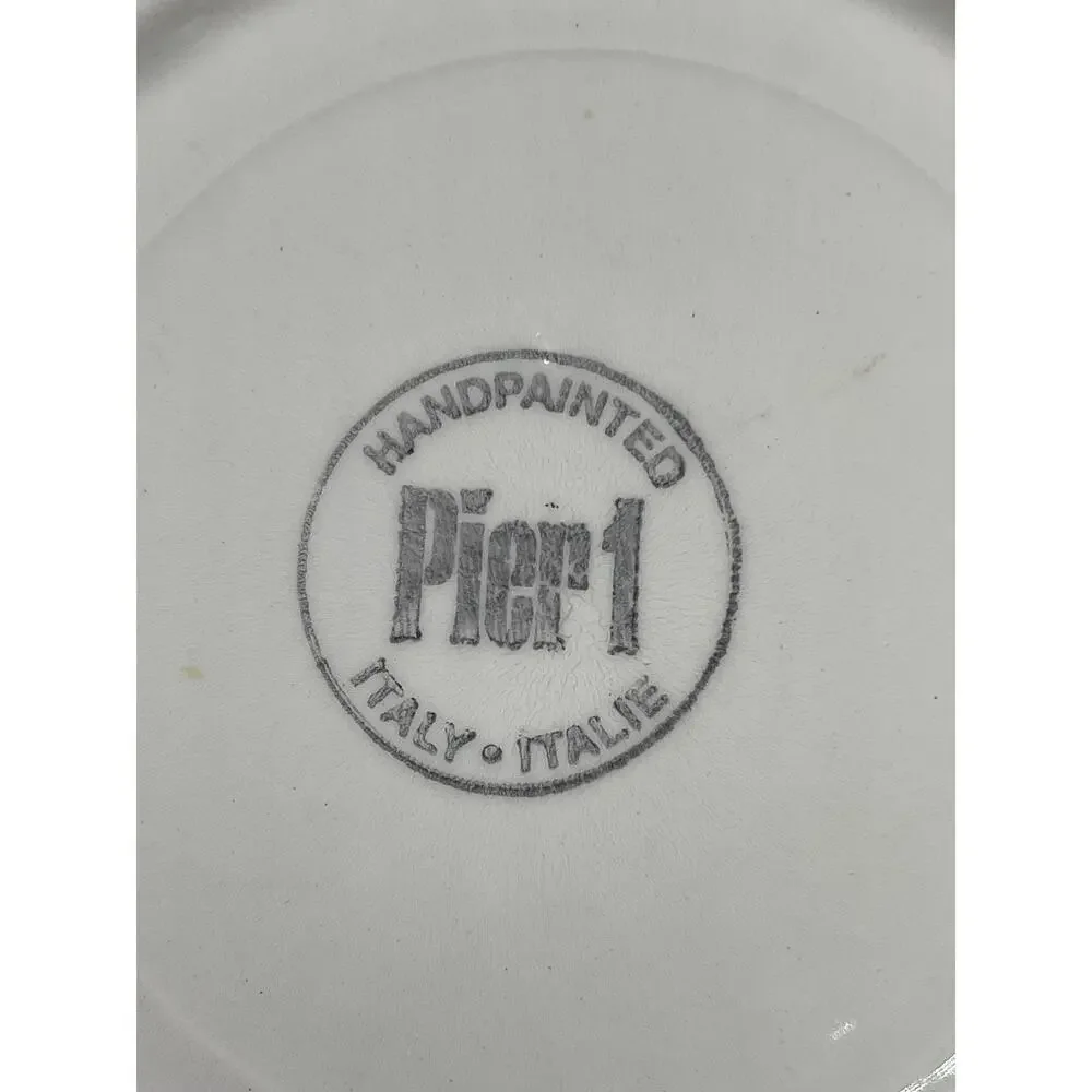 Pier 1 Imports Hand Painted Made in Italy Set of 4 Salad Plates Floral Design 8
